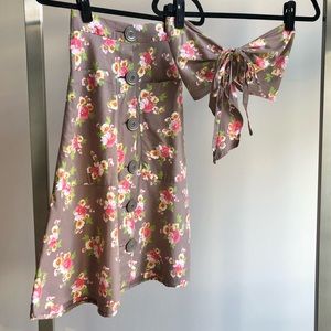 1970s does 1930s VTG Floral Cotton Skirt & Bandeau